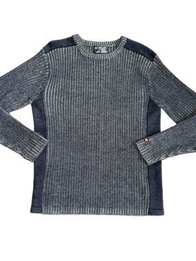 Vintage Point Zero Dimension Ribbed Knit Commando Sweater Men's M 90s Y2K